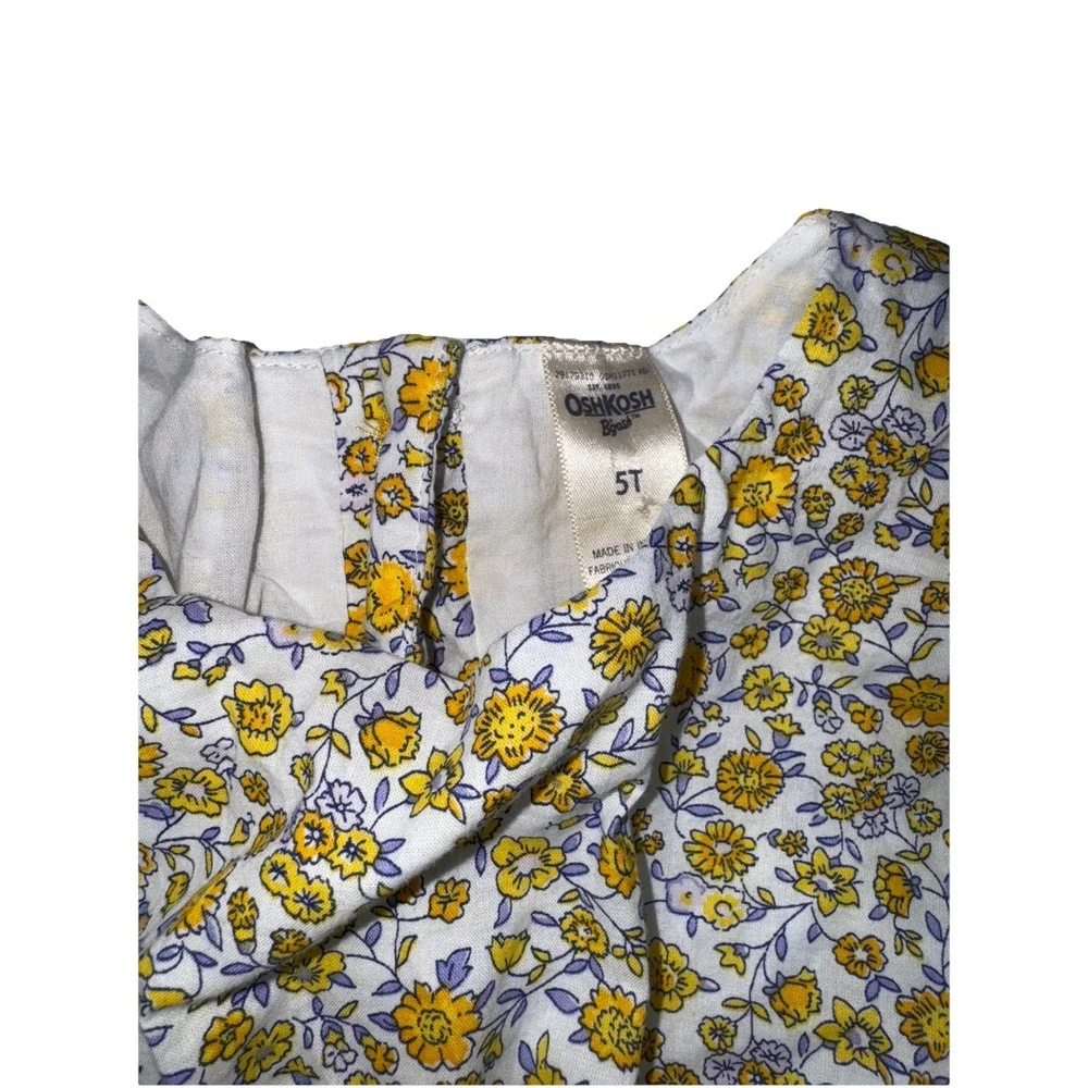 Oshkosh b'gosh Girls Floral Yellow and White‎ Kids Dress 5T